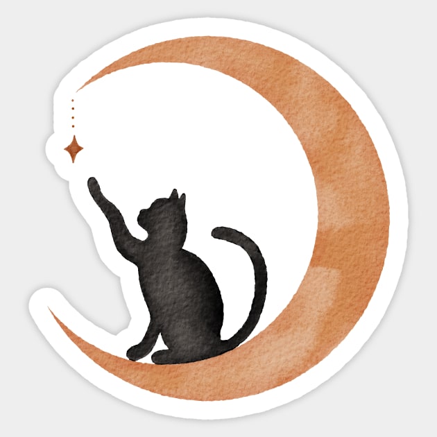 Mystic Cat Sticker by Designed-by-bix